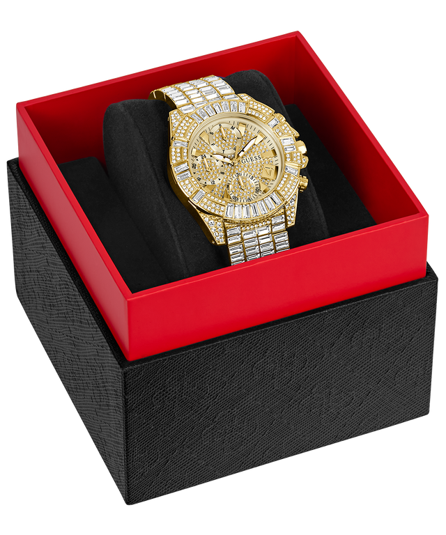 GW0812L2 40th Anniversary Limited Edition GUESS Ladies Gold Tone Multi-function Watch watch in packaging