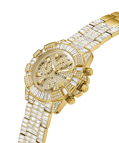 GW0812L2 40th Anniversary Limited Edition GUESS Ladies Gold Tone Multi-function Watch lifestyle angle