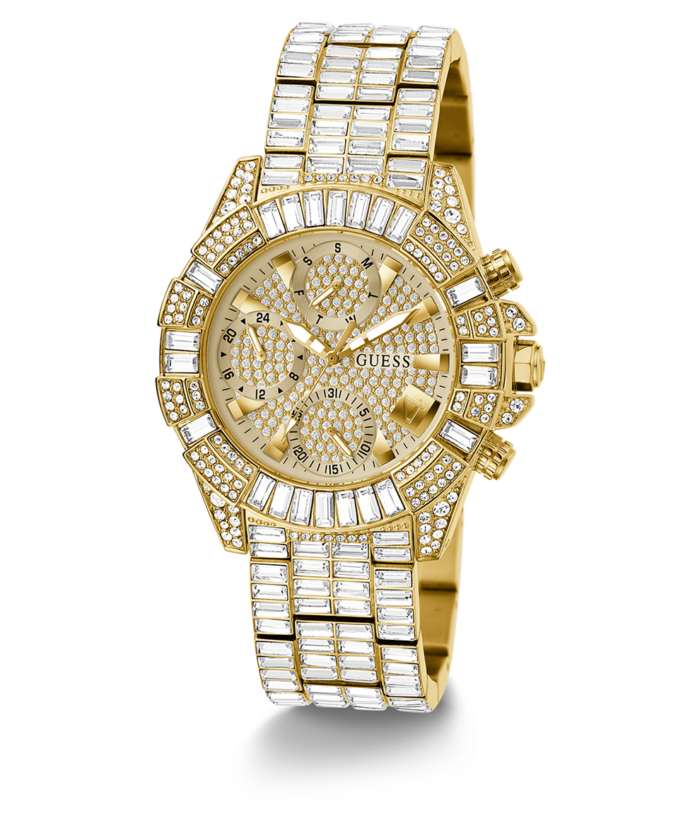 GW0812L2 40th Anniversary Limited Edition GUESS Ladies Gold Tone Multi-function Watch angle