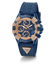 40th Anniversary Special Edition GUESS Ladies Blue Rose Gold Tone Multi-function Watch angle