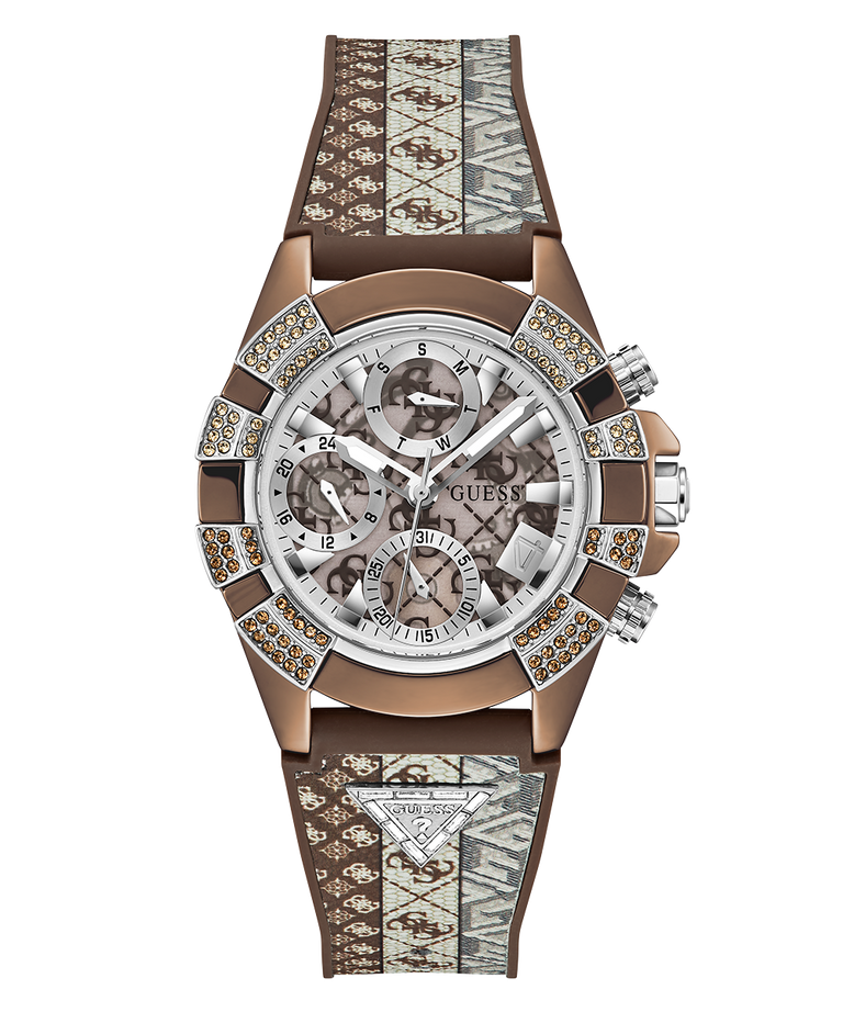 40th Anniversary Special Edition GUESS Ladies Brown Coffee Multi-function Watch