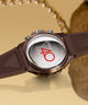 40th Anniversary Special Edition GUESS Ladies Brown Coffee Multi-function Watch caseback view lifestyle