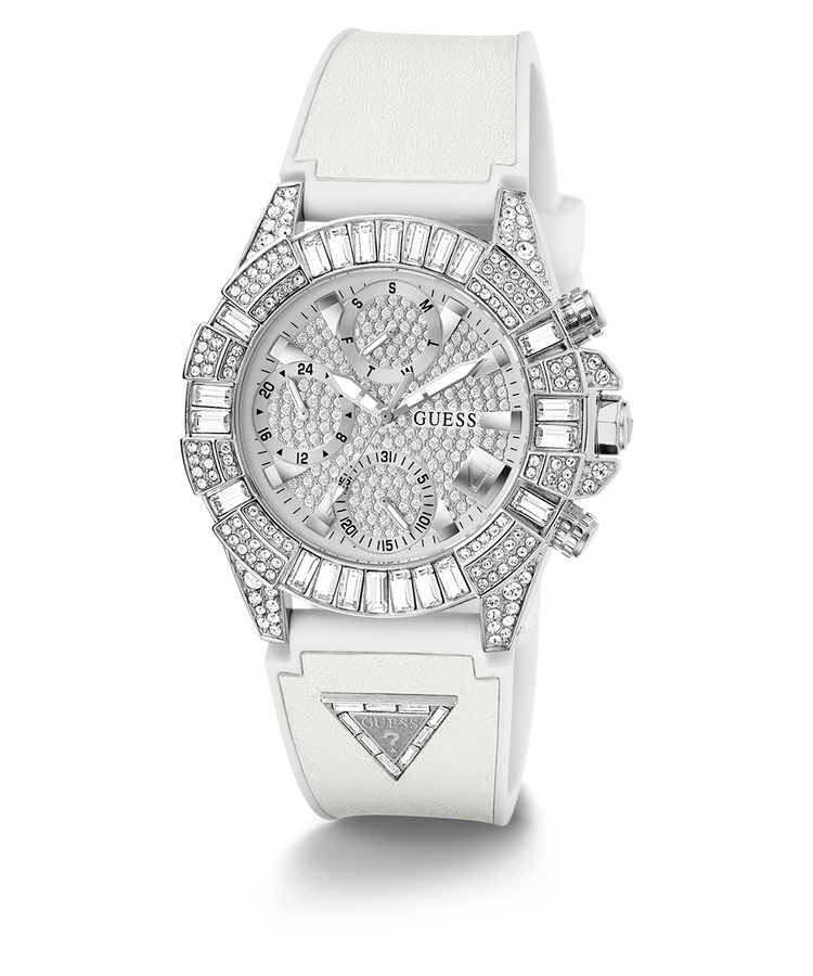 40th Anniversary Special Edition GUESS Ladies White Silver Tone Multi-function Watch angle