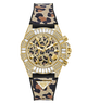 40th Anniversary Special Edition GUESS Ladies Leopard Gold Tone Multi-function Watch