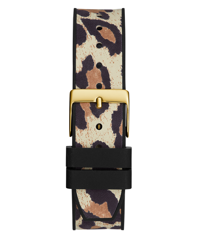 40th Anniversary Special Edition GUESS Ladies Leopard Gold Tone Multi-function Watch back view