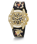 40th Anniversary Special Edition GUESS Ladies Leopard Gold Tone Multi-function Watch angle