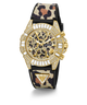 40th Anniversary Special Edition GUESS Ladies Leopard Gold Tone Multi-function Watch angle