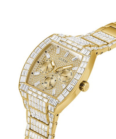 GW0816G2 40th Anniversary Limited Edition GUESS Mens Gold Tone Multi-function Watch lifestyle angle