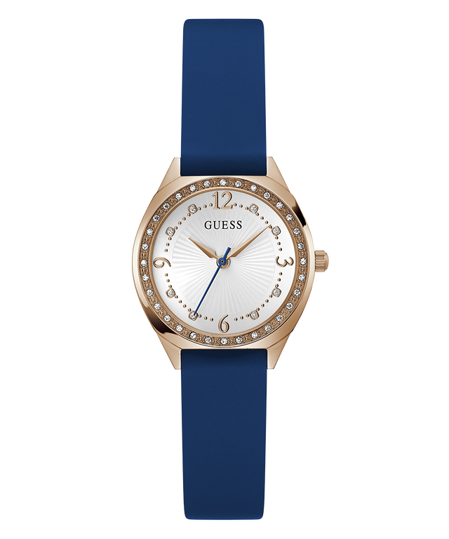 GW0820L2 GUESS Ladies Blue Rose Gold Tone Analog Watch