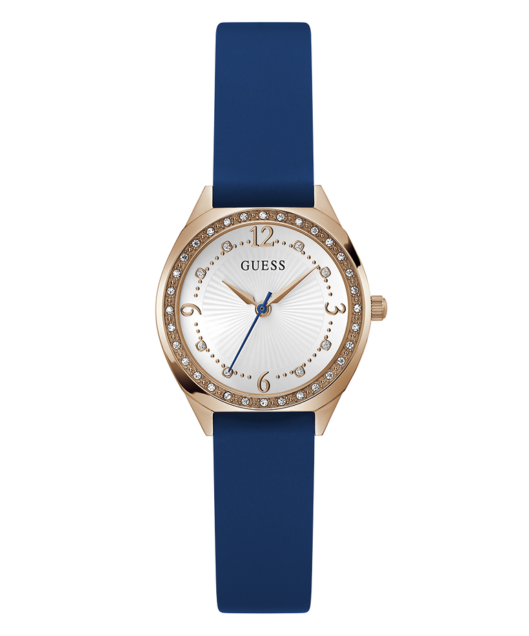 GW0820L2 GUESS Ladies Blue Rose Gold Tone Analog Watch