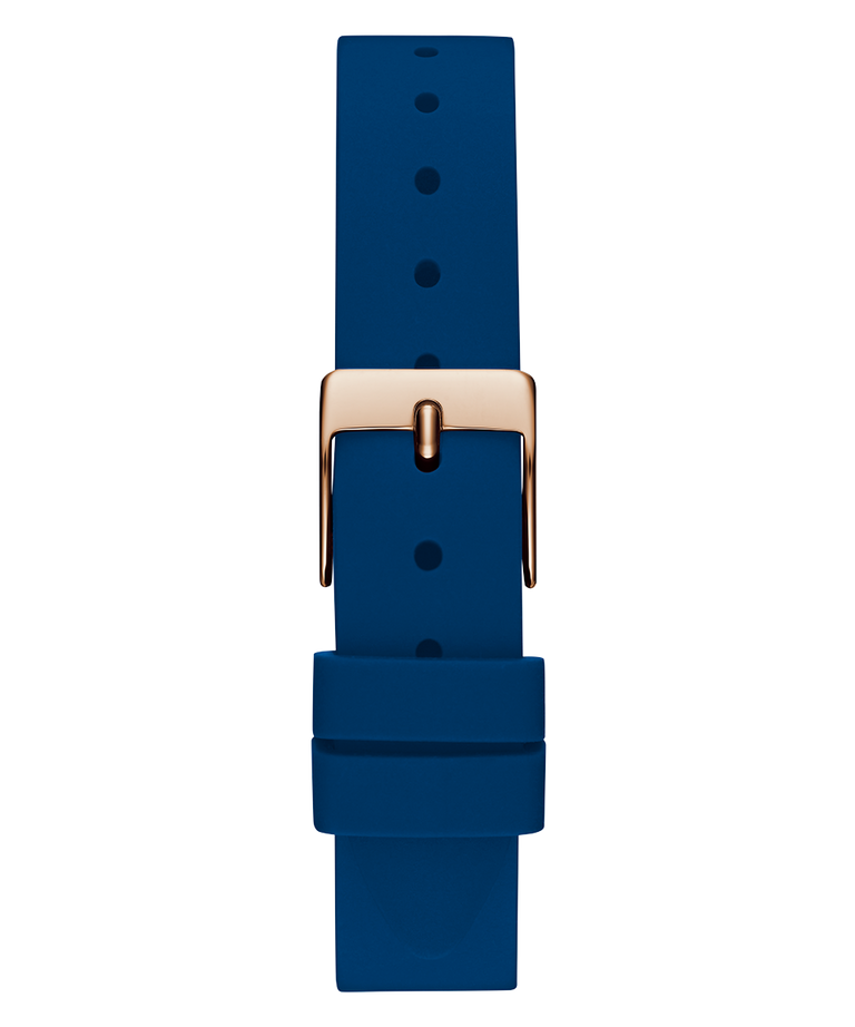 GW0820L2 GUESS Ladies Blue Rose Gold Tone Analog Watch back view