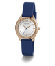 GW0820L2 GUESS Ladies Blue Rose Gold Tone Analog Watch angle