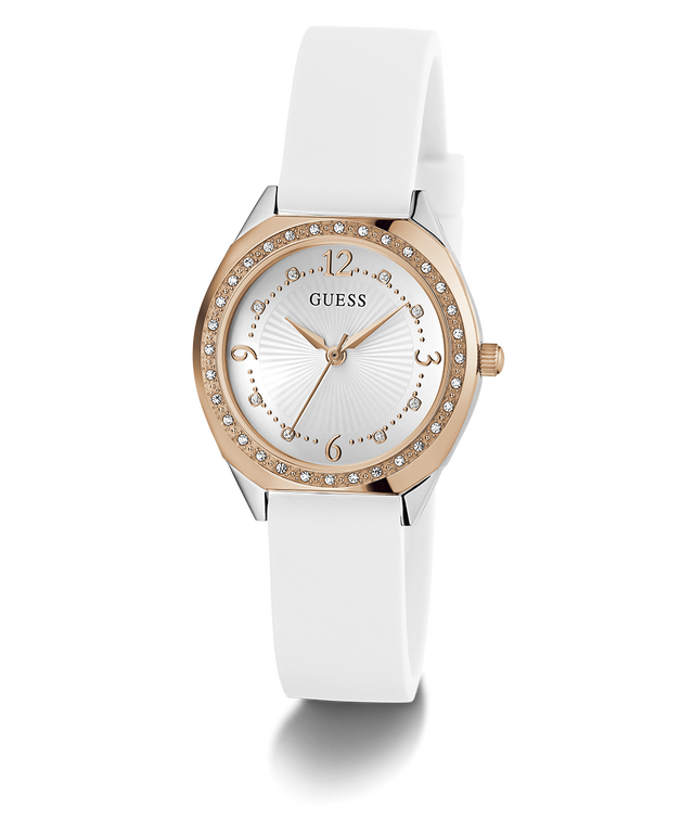 GUESS Ladies White 2-Tone Analog Watch GW0820L3 GUESS Watches US