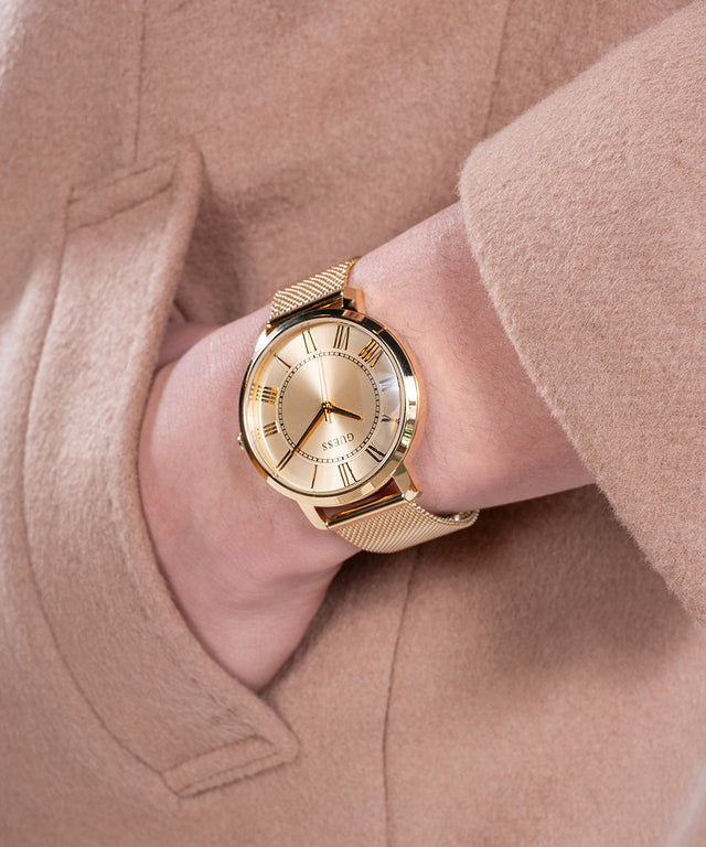 GUESS Orologio analogico al quarzo da uomo con cinturino in rete GUESS Orologio analogico al quarzo da uomo con cinturino in rete