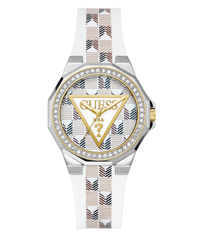 GW0834L1 GUESS Ladies White 2-Tone Analog Watch