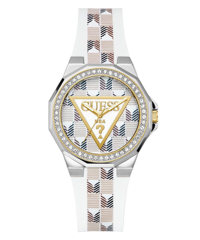 GW0834L1 GUESS Ladies White 2-Tone Analog Watch