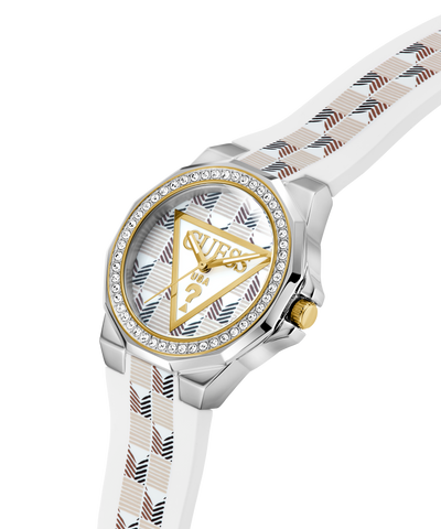 GW0834L1 GUESS Ladies White 2-Tone Analog Watch lifestyle