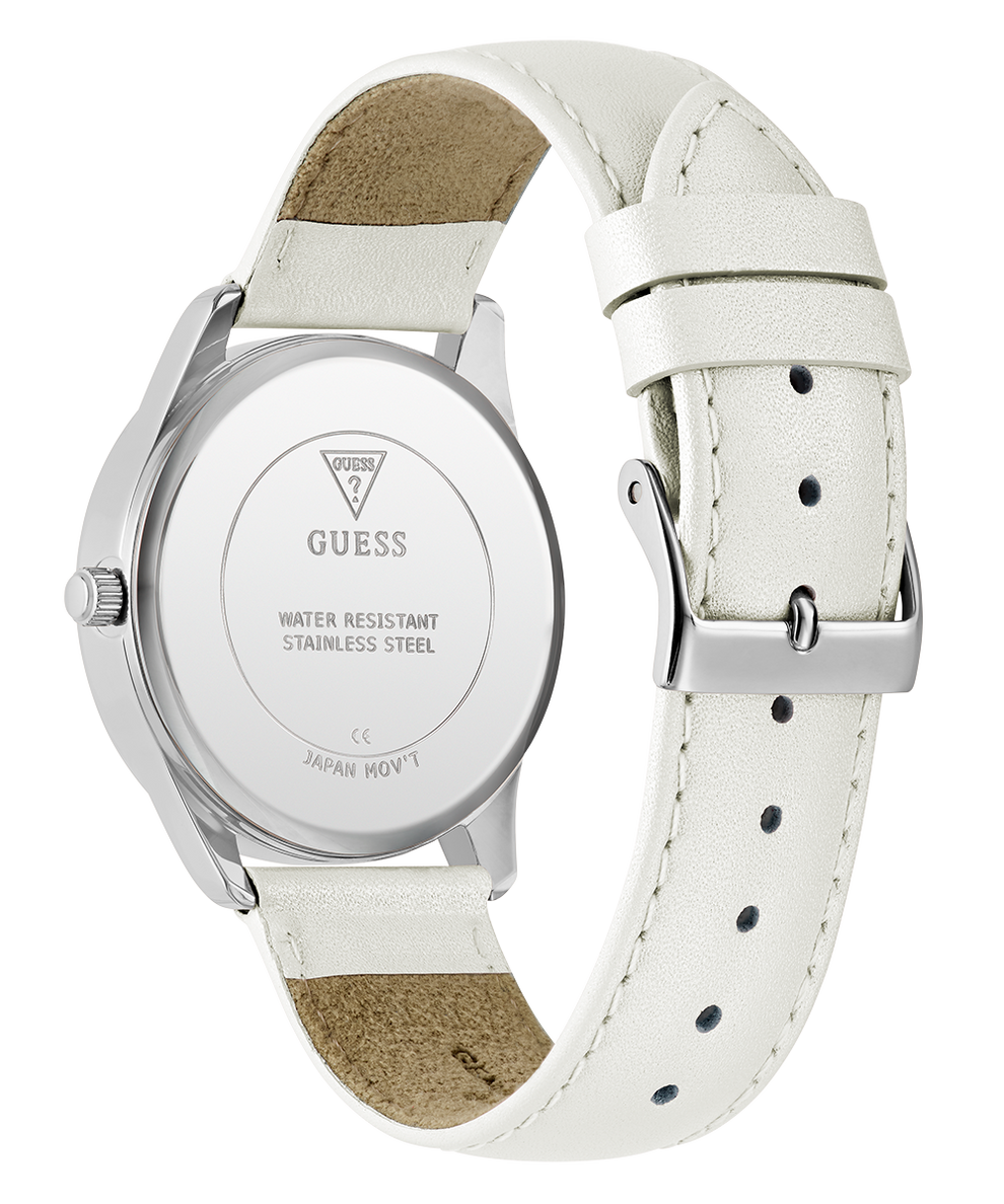 GW0837L1 GUESS Ladies White Silver Tone Analog Watch caseback