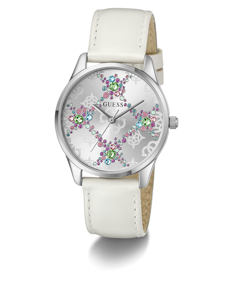 Guess South Hampton crystal and silver tone bracelet women\'s watch white… GUESS Ladies White Silver Tone Analog Watch - GW0745L3  main image 2