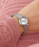 GW0839L4 GUESS Ladies Silver Tone Analog Watch watch on arm