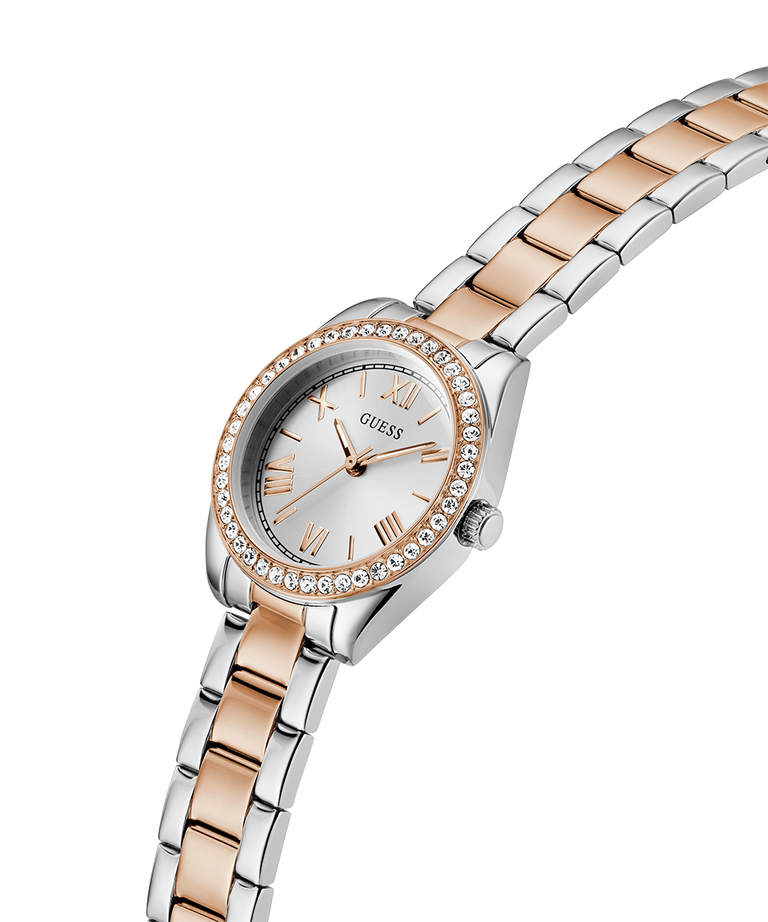 Guess Ladies Mini Luna 2-Tone Rose Gold, Silver Dial - GW0841L3 GUESS Guess Ladies Mini Luna 2-Tone Rose Gold, Silver Dial - GW0841L3 GUESS