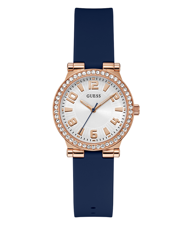 GW0844L3 GUESS Ladies Blue Rose Gold Tone Analog Watch