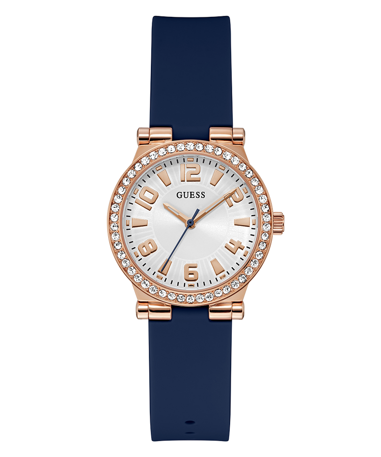 GW0844L3 GUESS Ladies Blue Rose Gold Tone Analog Watch