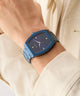 GW0847G2 GUESS Mens Blue Analog Watch watch on arm