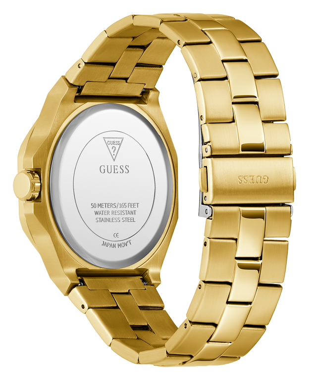 GW0849G2 GUESS Mens Gold Tone Analog Watch caseback