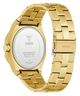 GUESS Mens Gold Tone Analog Watch with metal band on a white background
