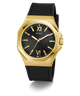 GW0850G2 GUESS Mens Black Gold Tone Analog Watch angle