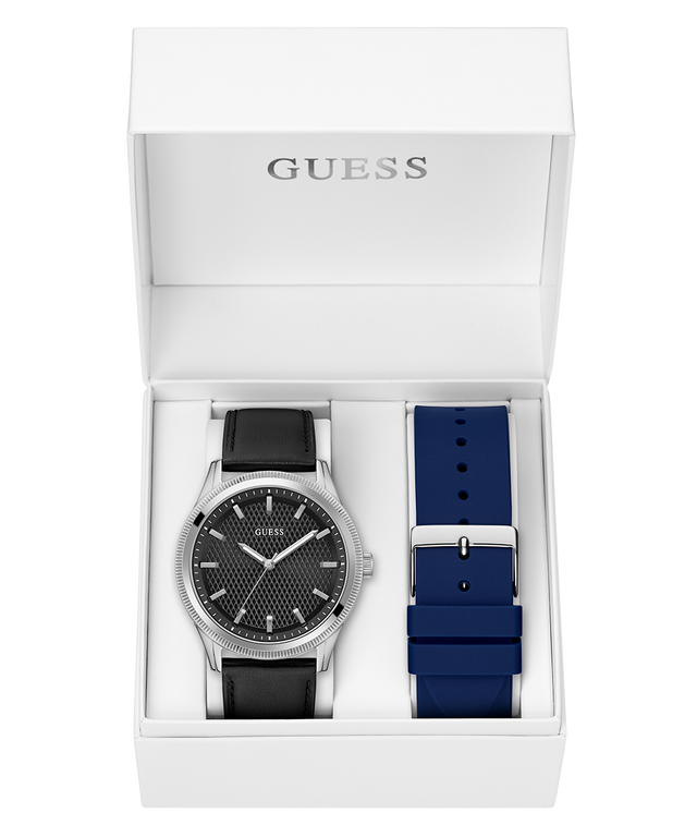 Reloj analógico GUESS para hombre en tono plateado y negro