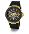 GW0853G2 GUESS Mens Black Gold Tone Multi-function Watch angle