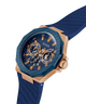 GW0853G3 GUESS Mens Blue Rose Gold Tone Multi-function Watch lifestyle angle