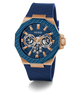 GW0853G3 GUESS Mens Blue Rose Gold Tone Multi-function Watch angle