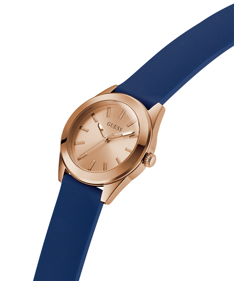 GW0855L1 GUESS Ladies Blue Rose Gold Tone Analog Watch lifestyle