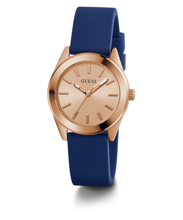 GW0855L1 GUESS Ladies Blue Rose Gold Tone Analog Watch angle