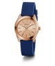 GW0855L1 GUESS Ladies Blue Rose Gold Tone Analog Watch angle