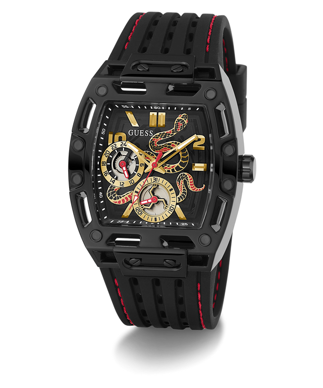 GW0857G1 GUESS Limited Edition Lunar New Year Mens Black Multi-function Watch angle
