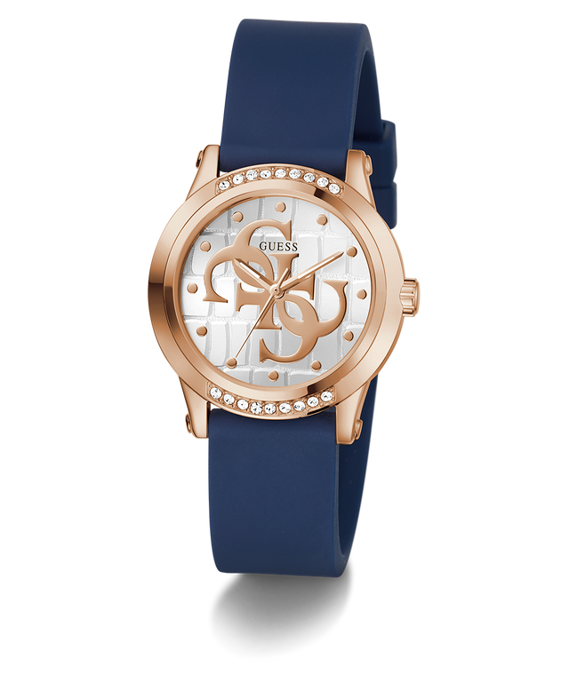 GUESS Ladies Blue Rose Gold Tone Analog Watch GW0860L2 GUESS