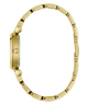 Gold-tone metal watch band shown from the side profile against a plain white background.