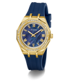 Gold and blue watch with a blue strap on a white background GW0872L4