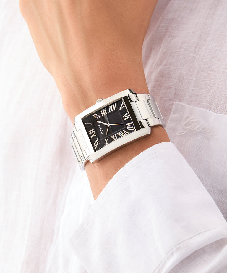 Guess Gents Clyde Black Dial, Stainless Steel Case & Band - GW0896G1 GUESS Guess Gents Clyde Black Dial, Stainless Steel Case & Band - GW0896G1 GUESS