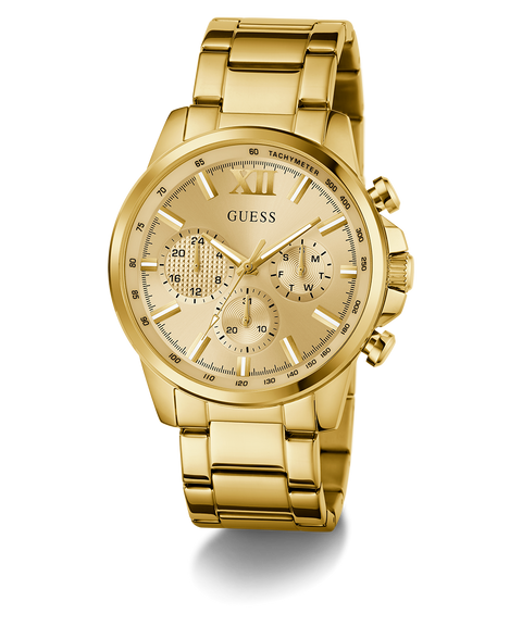 GUESS Mens Gold Tone Multi-function Watch - GW0900G2 | GUESS