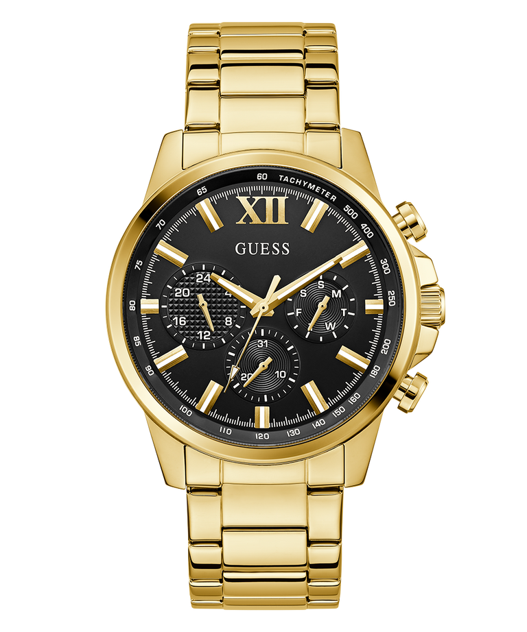 Guess Gents Walker Black Dial, Gold Tone Multi-Function Watch - GW0900G3 GUESS Guess Gents Walker Black Dial, Gold Tone Multi-Function Watch - GW0900G3 GUESS