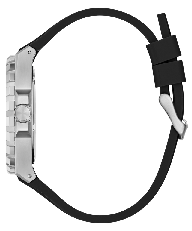 GUESS Mens Black Silver Tone Analog Watch GW0906G1 GUESS