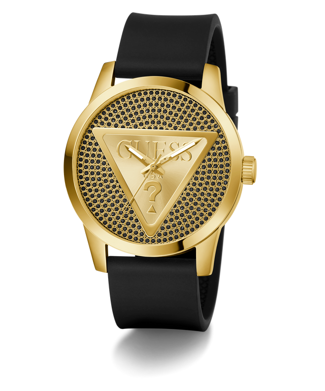 GUESS Mens Black Gold Tone Analog Watch GW0916G1 GUESS Watches US