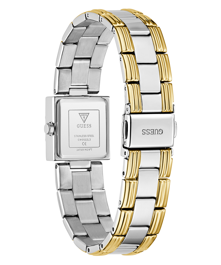 GUESS Ladies 2-Tone Analog Watch caseback