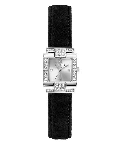 GUESS Ladies Black Silver Tone Analog Watch