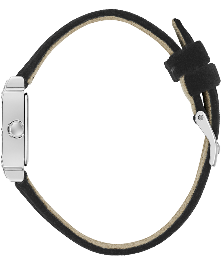 GUESS Ladies Black Silver Tone Analog Watch side